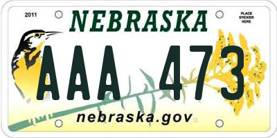 NE license plate AAA473