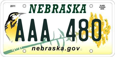 NE license plate AAA480