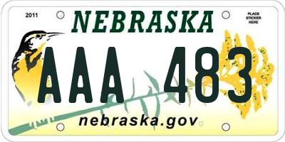 NE license plate AAA483