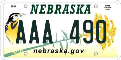 NE license plate AAA490