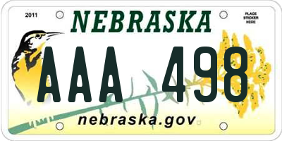 NE license plate AAA498