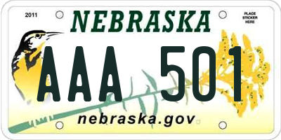 NE license plate AAA501