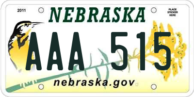 NE license plate AAA515