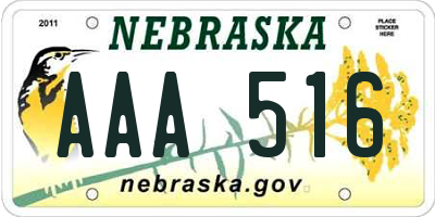 NE license plate AAA516