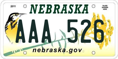 NE license plate AAA526