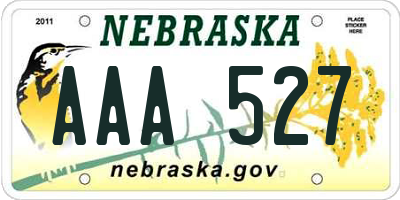 NE license plate AAA527