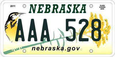 NE license plate AAA528