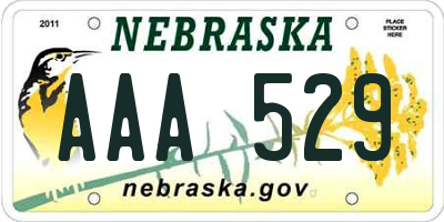 NE license plate AAA529