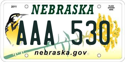 NE license plate AAA530