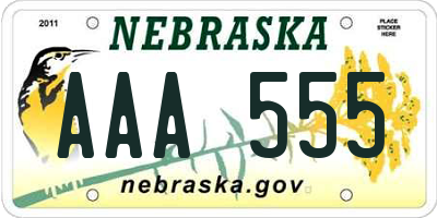 NE license plate AAA555