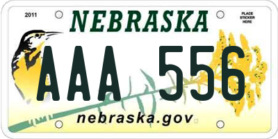 NE license plate AAA556