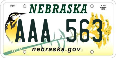 NE license plate AAA563