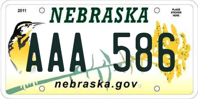 NE license plate AAA586