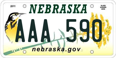 NE license plate AAA590