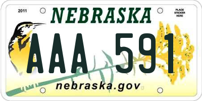 NE license plate AAA591