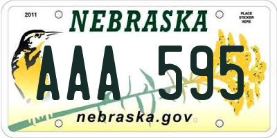 NE license plate AAA595