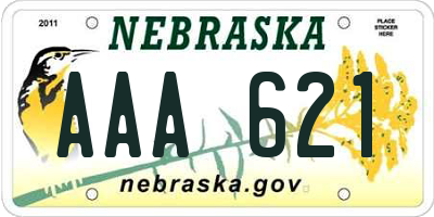 NE license plate AAA621