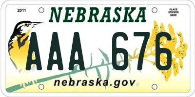 NE license plate AAA676