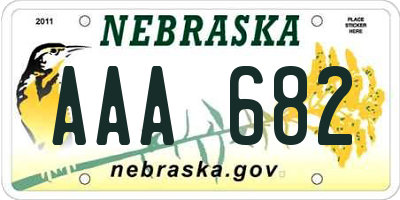 NE license plate AAA682