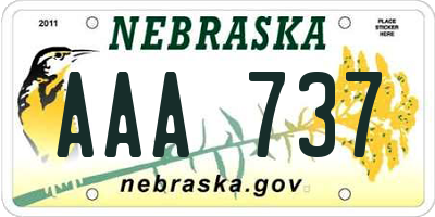 NE license plate AAA737