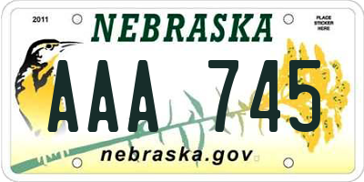 NE license plate AAA745