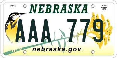 NE license plate AAA779