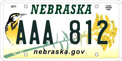 NE license plate AAA812