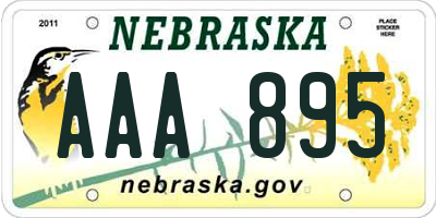 NE license plate AAA895