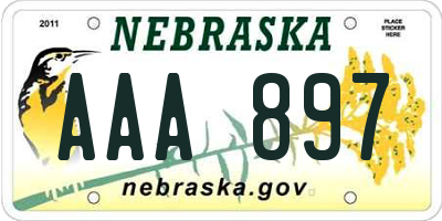 NE license plate AAA897