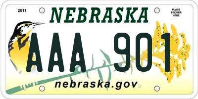 NE license plate AAA901