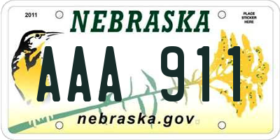 NE license plate AAA911