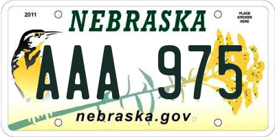 NE license plate AAA975