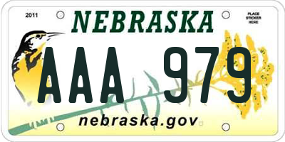 NE license plate AAA979