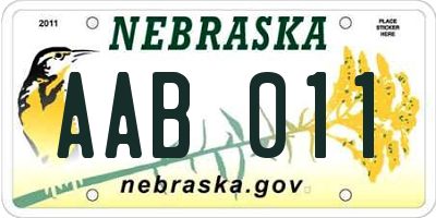 NE license plate AAB011