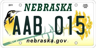 NE license plate AAB015