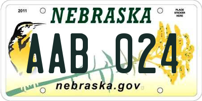 NE license plate AAB024