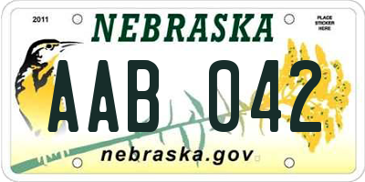 NE license plate AAB042