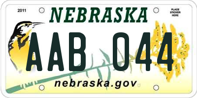 NE license plate AAB044