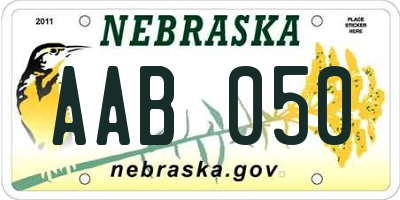 NE license plate AAB050