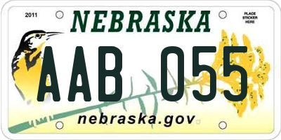 NE license plate AAB055