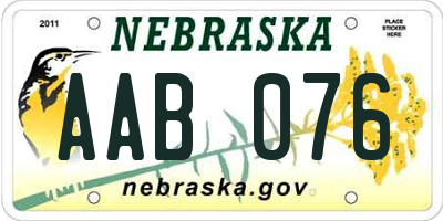 NE license plate AAB076