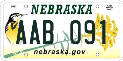 NE license plate AAB091