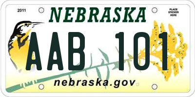 NE license plate AAB101