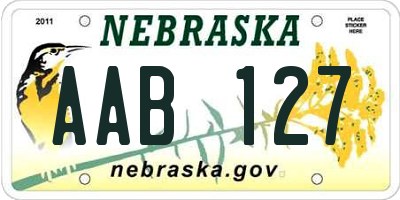 NE license plate AAB127