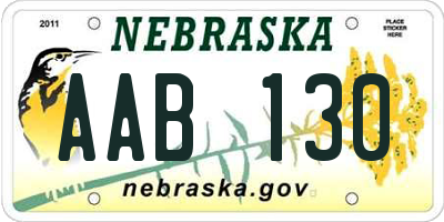 NE license plate AAB130