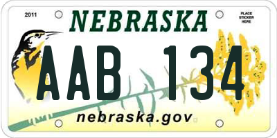 NE license plate AAB134