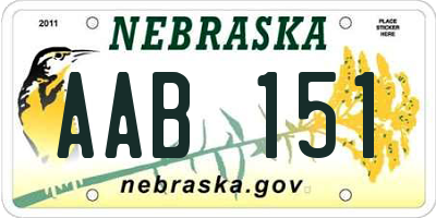 NE license plate AAB151
