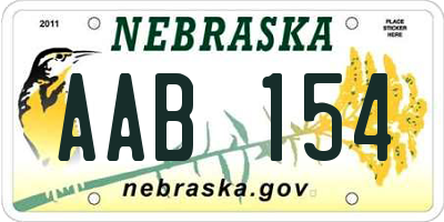 NE license plate AAB154