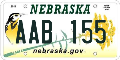 NE license plate AAB155