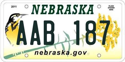 NE license plate AAB187